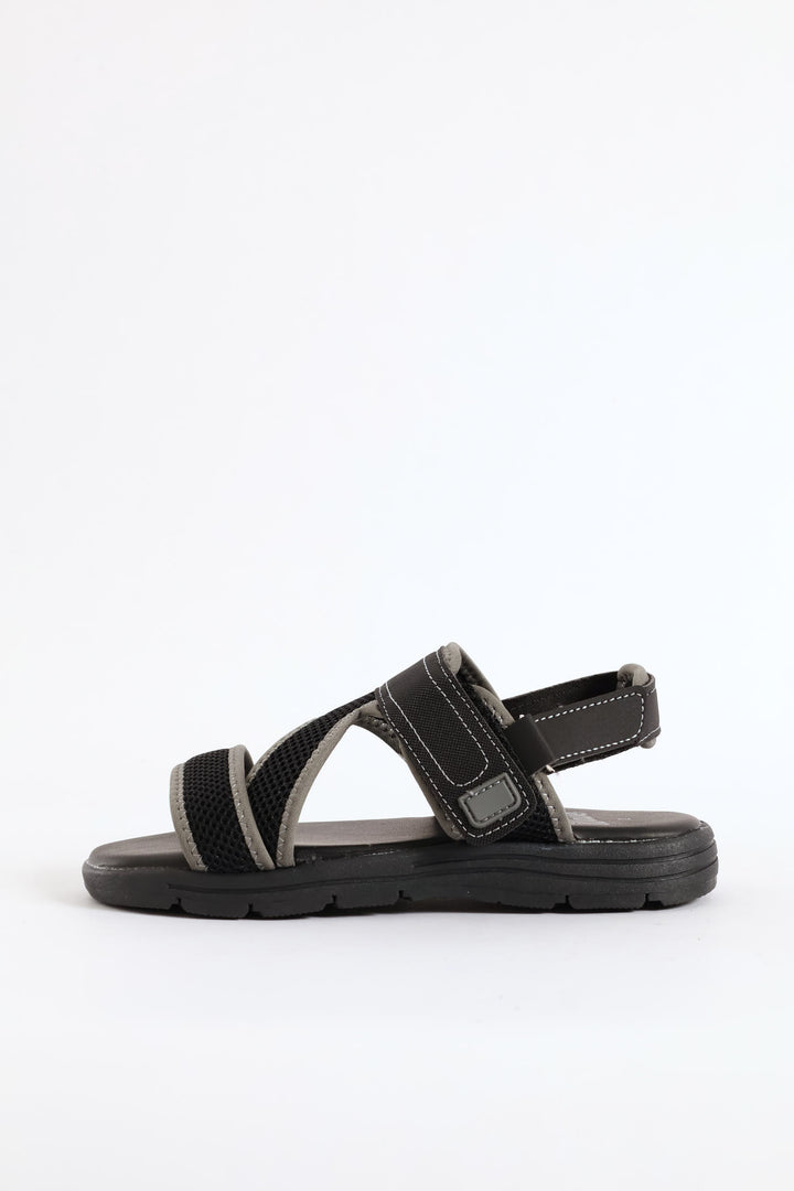 Boys Open Toe Adventure Sandal - Black/Grey