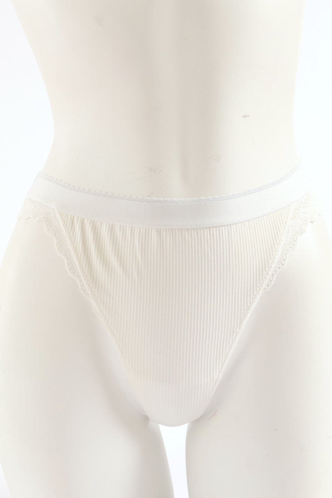 2 Pack Ribbed Thong Panties - Blue/White