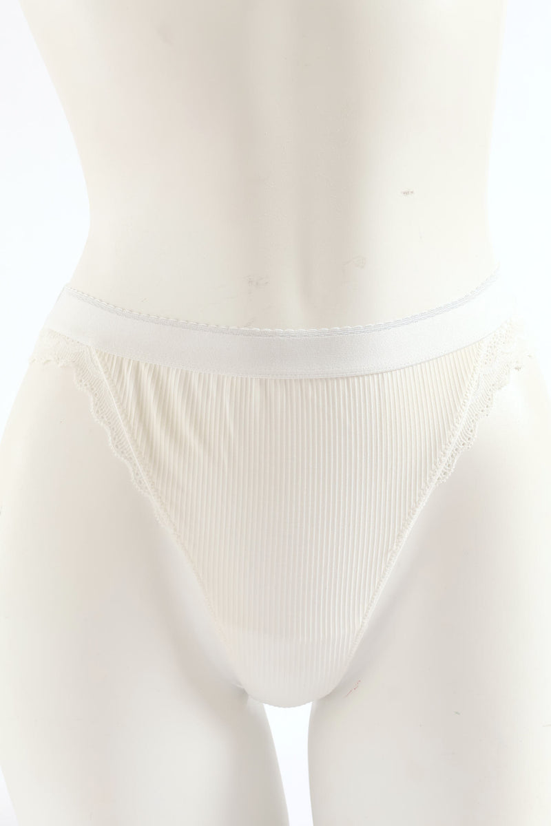 2 Pack Ribbed Thong Panties - Blue/White