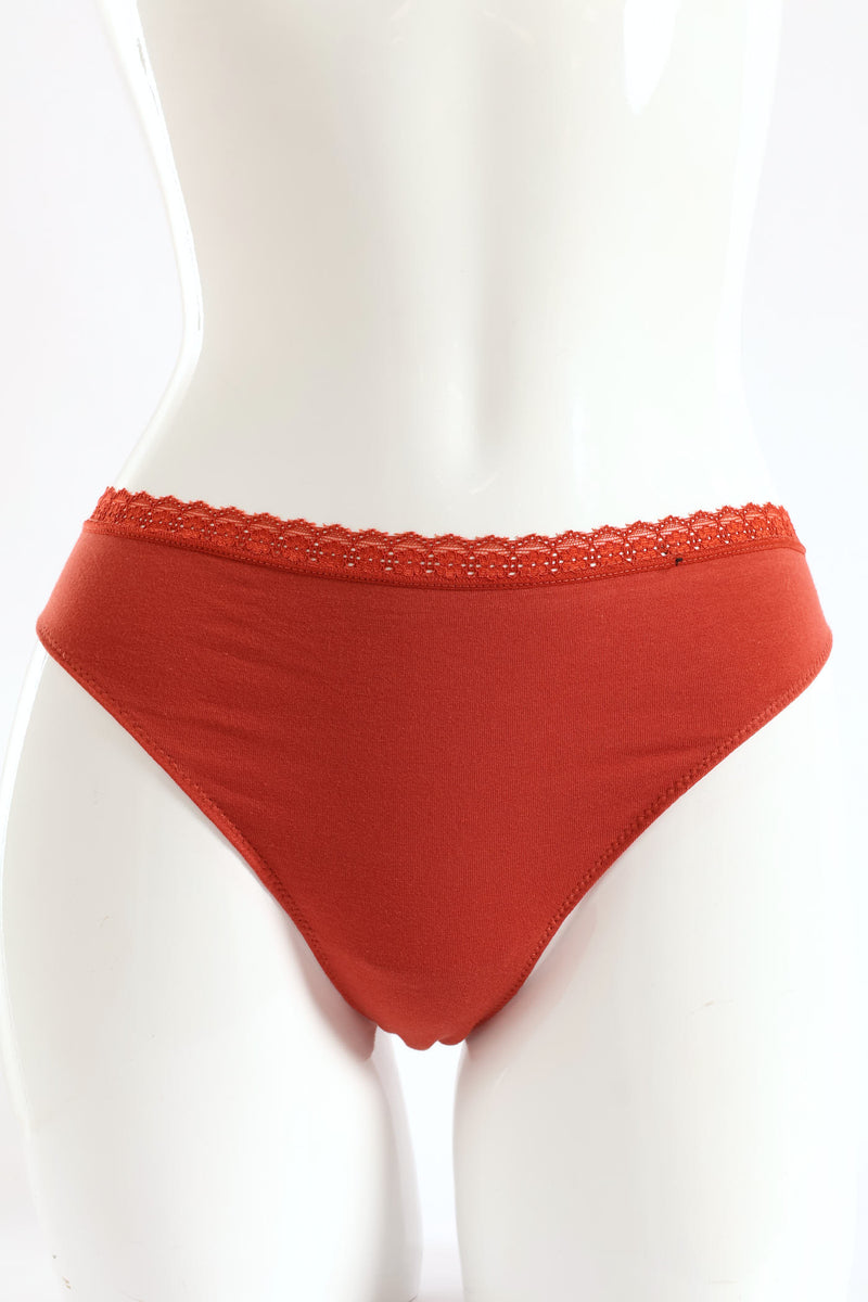 3 Pack Thong Panties - Cinnebar/Oatmeal Melange/Folkstone
