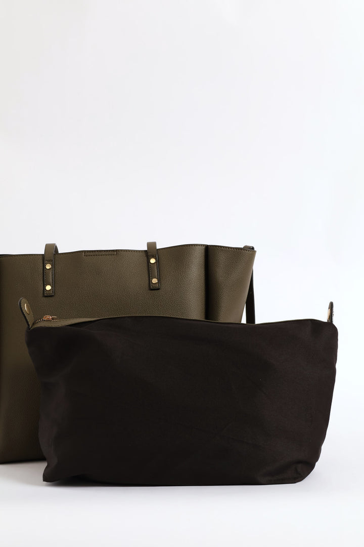 Double Strap Shopper Bag - Fatigue