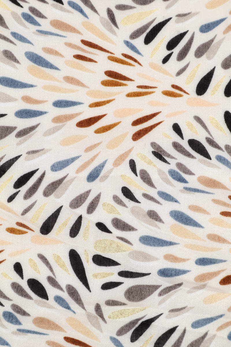 Geo Print Gold Foil Scarf - Navy