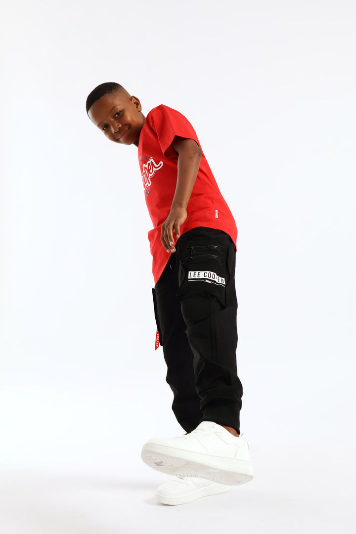 Boys Helios Nylon Cargo Pants - Black