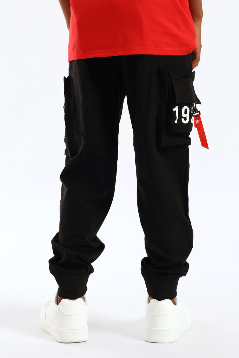 Boys Helios Nylon Cargo Pants - Black