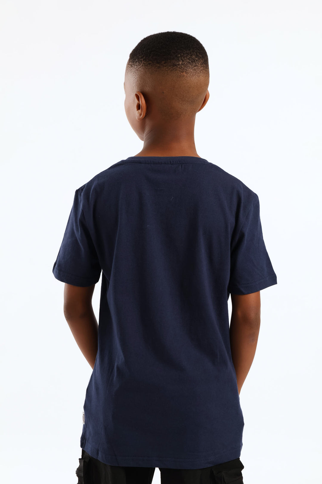 Boys Brandon Soccer Print T-Shirt - Navy