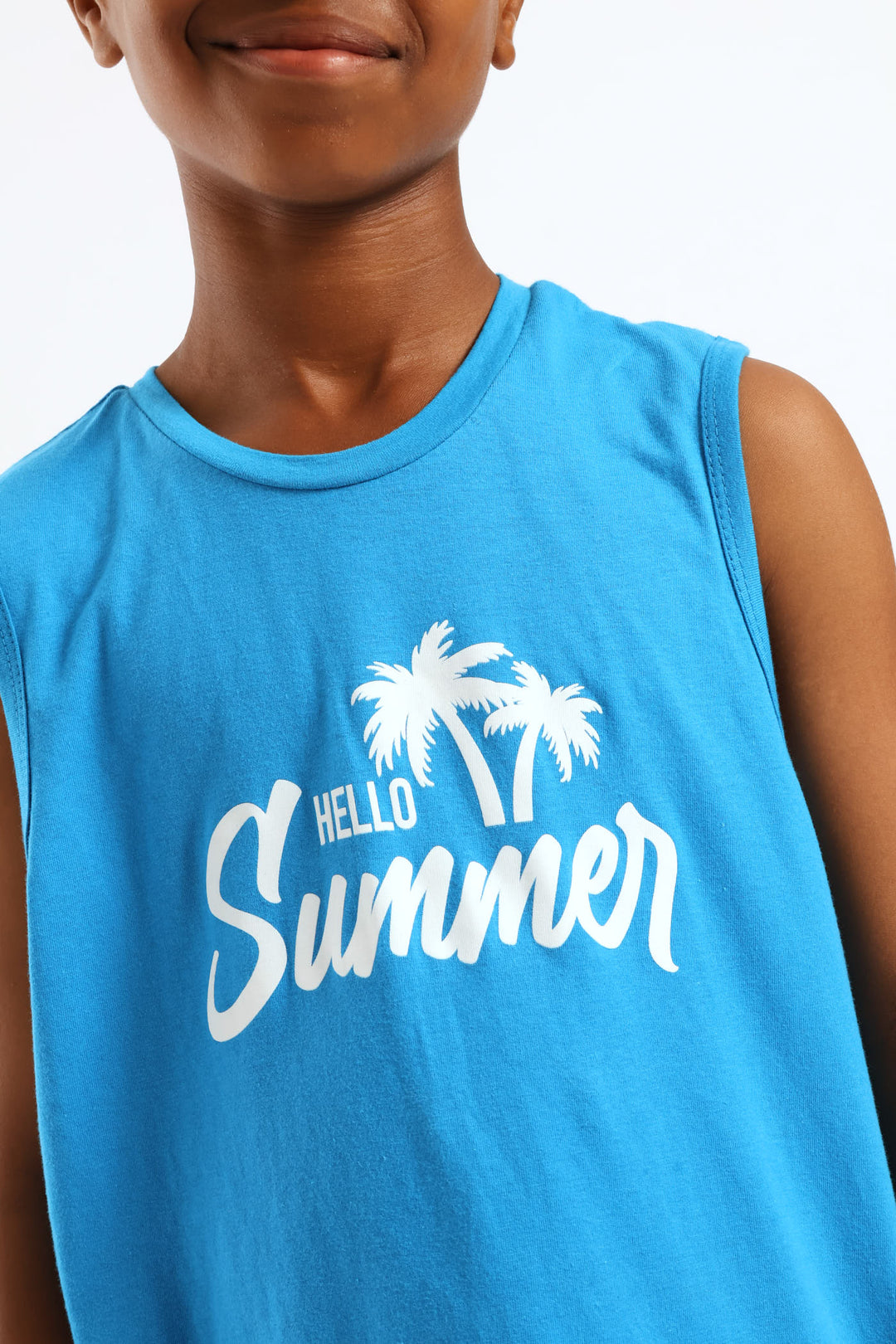 Boys Hello Summer Sleeveless Sleep Set - Blue