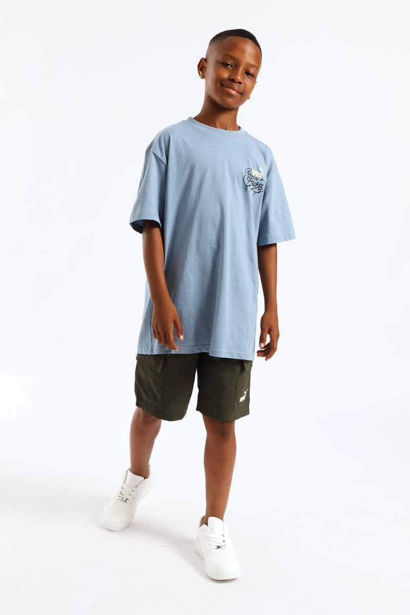 Boys Skate Back Print Tee - Blue