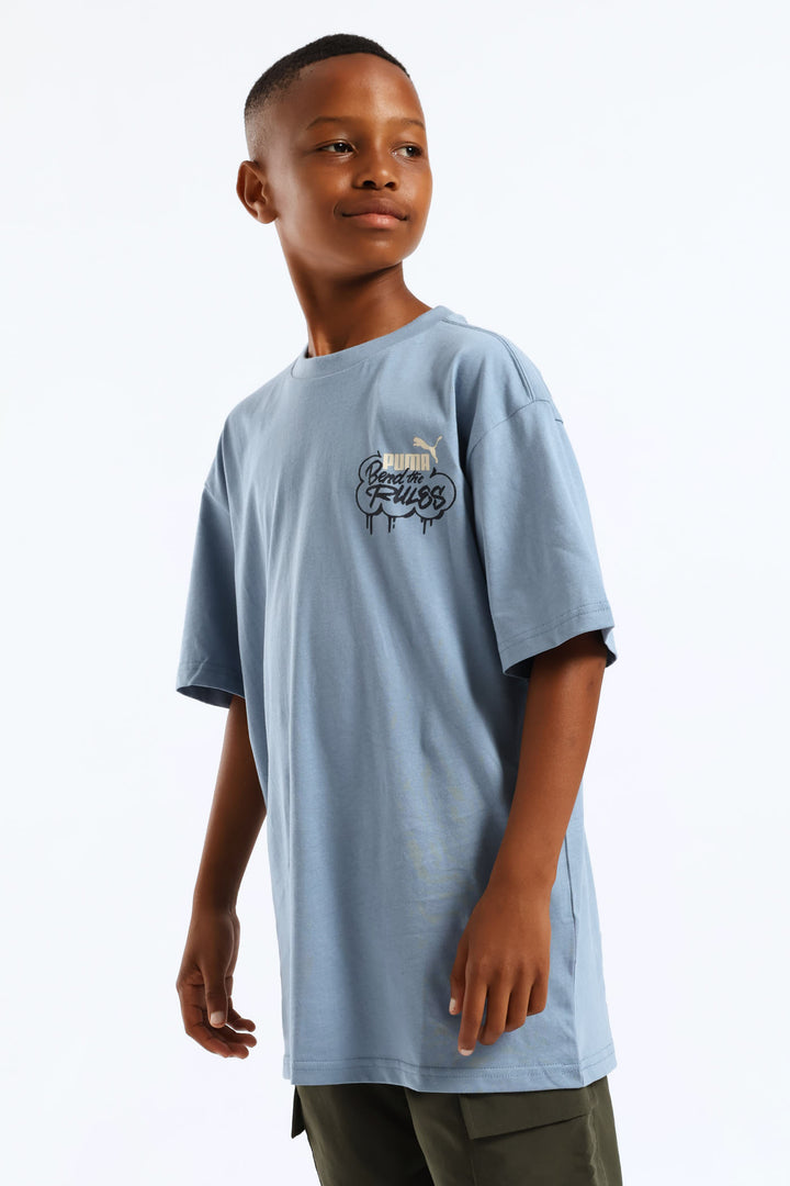 Boys Skate Back Print Tee - Blue