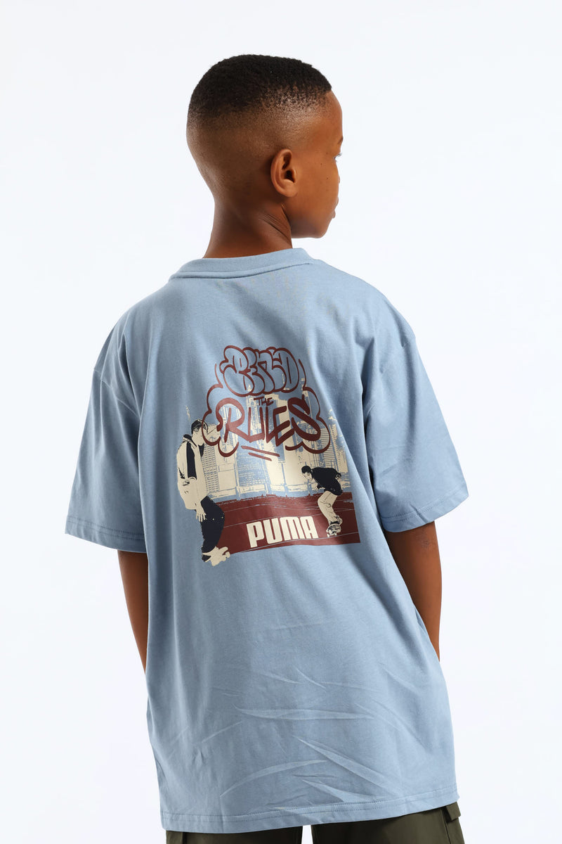 Boys Skate Back Print Tee - Blue