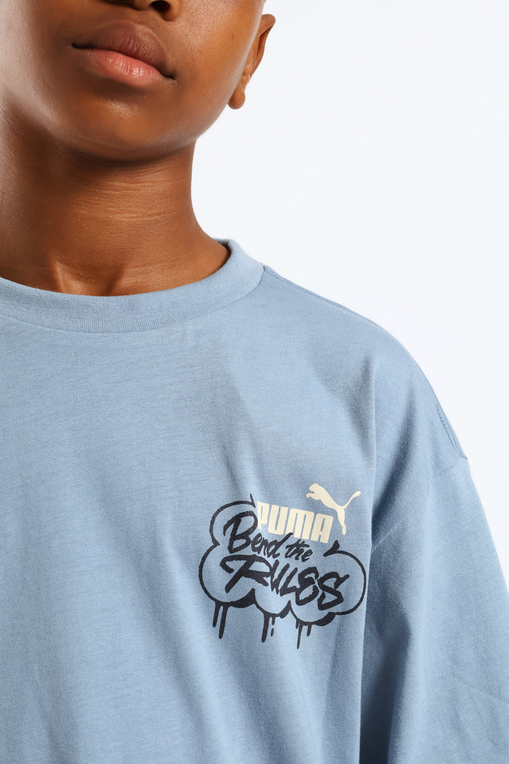 Boys Skate Back Print Tee - Blue