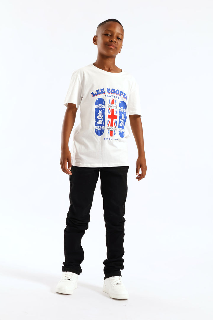 Boys Francis Skater Tee - White
