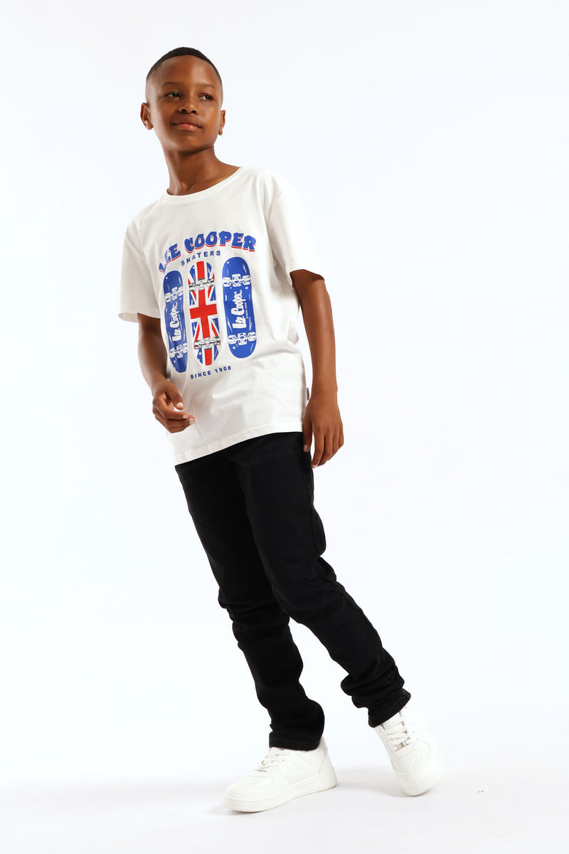 Boys Biker Skinny Jeans - Charcoal