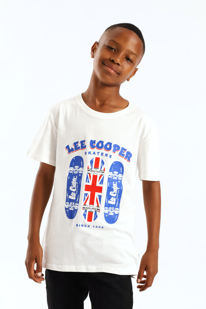 Boys Francis Skater Tee - White
