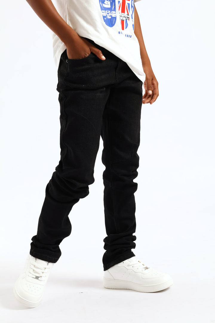 Boys Biker Skinny Jeans - Charcoal