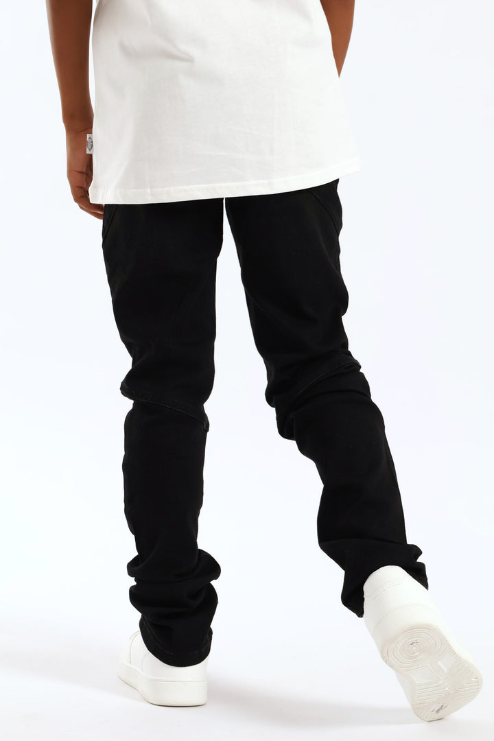 Boys Biker Skinny Jeans - Charcoal