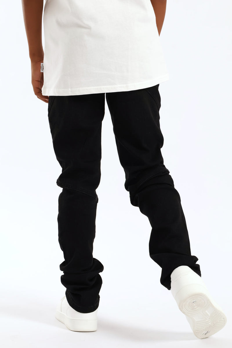 Boys Biker Skinny Jeans - Charcoal