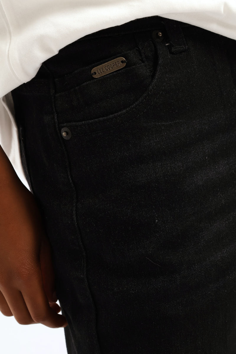 Boys Biker Skinny Jeans - Charcoal