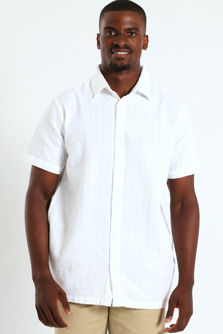 Plain Diamond Shirt - White