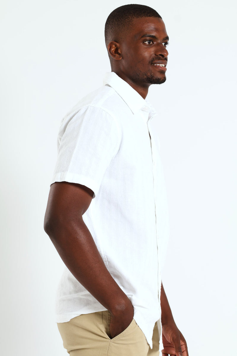Plain Diamond Shirt - White