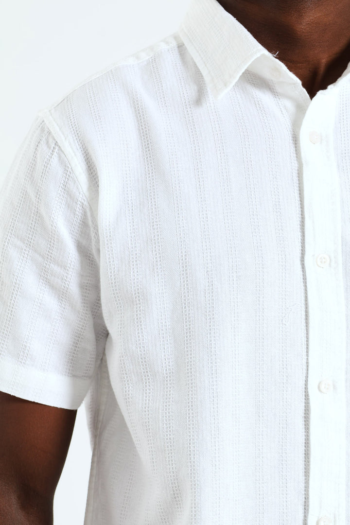 Plain Diamond Shirt - White