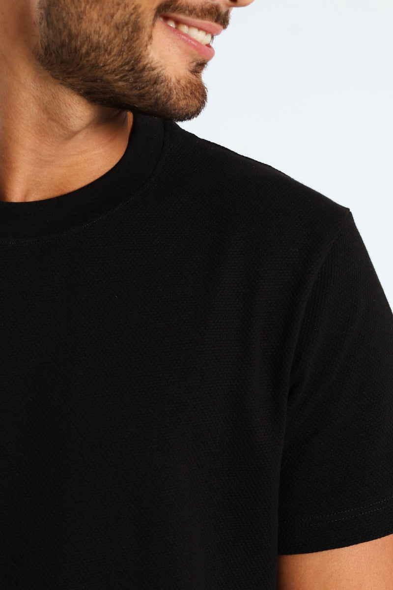 Waffle Crew Tee - Black