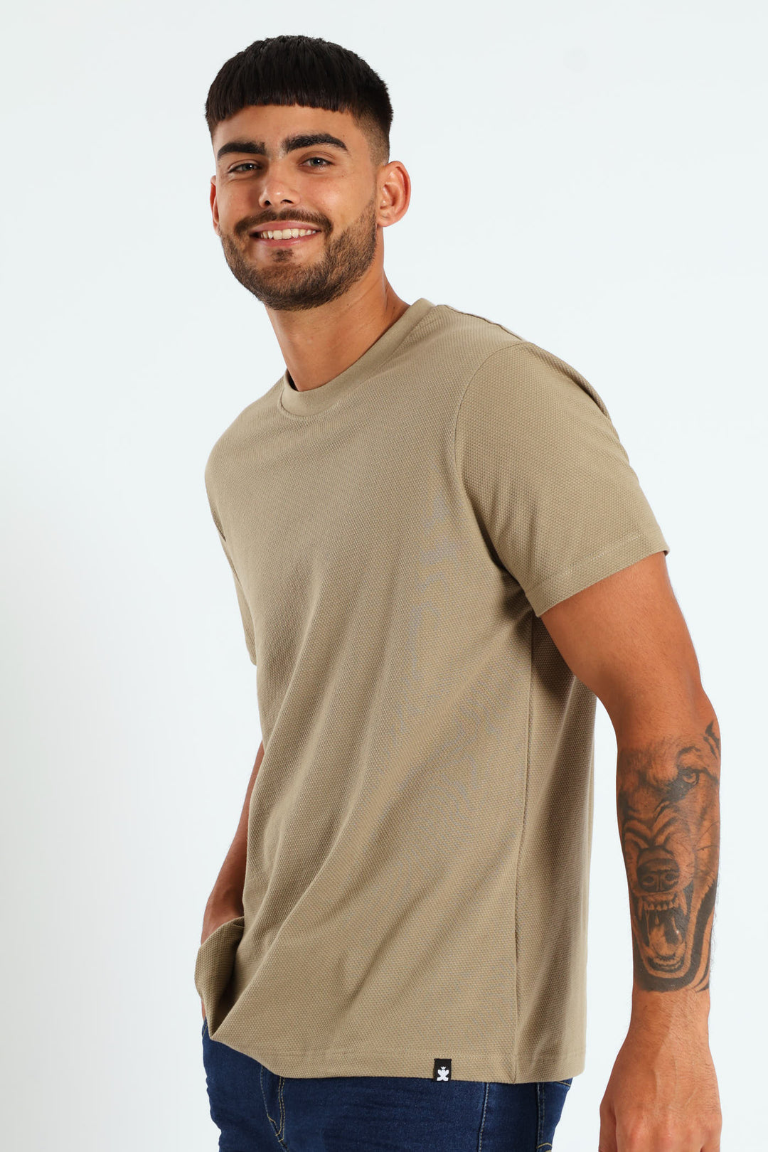 Waffle Crew Tee - Stone