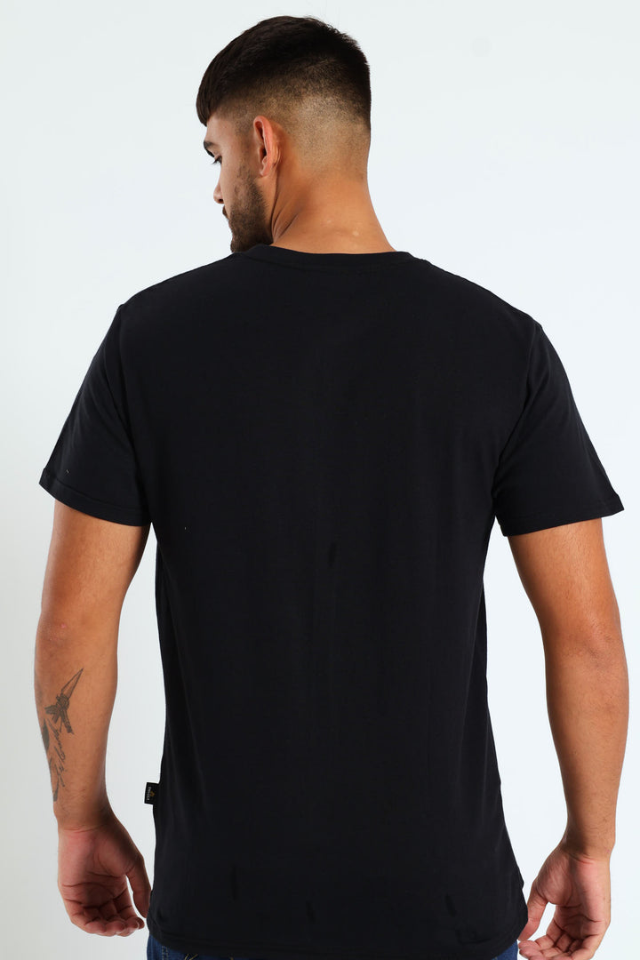 Basic Print T-Shirt - Black