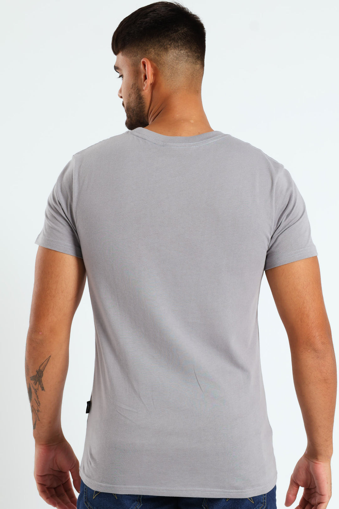 Basic Print T-Shirt - Light Grey