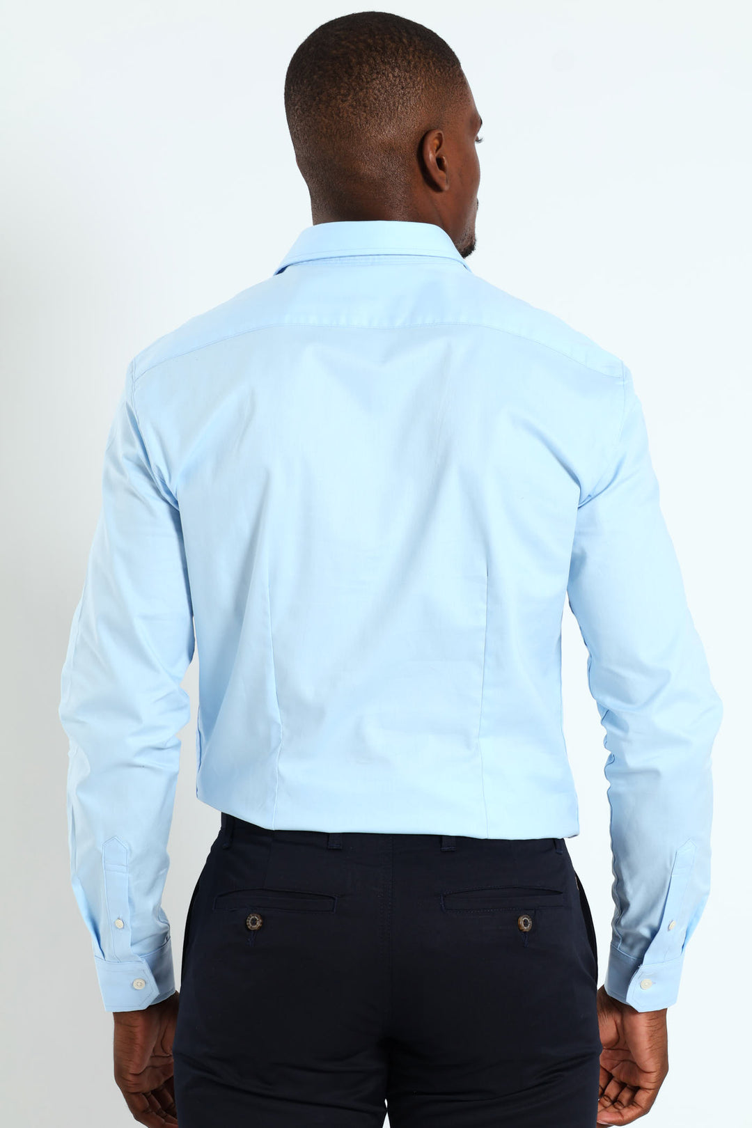 Christian Long Sleeve Slim Fit Strtch Shirt - Light Blue