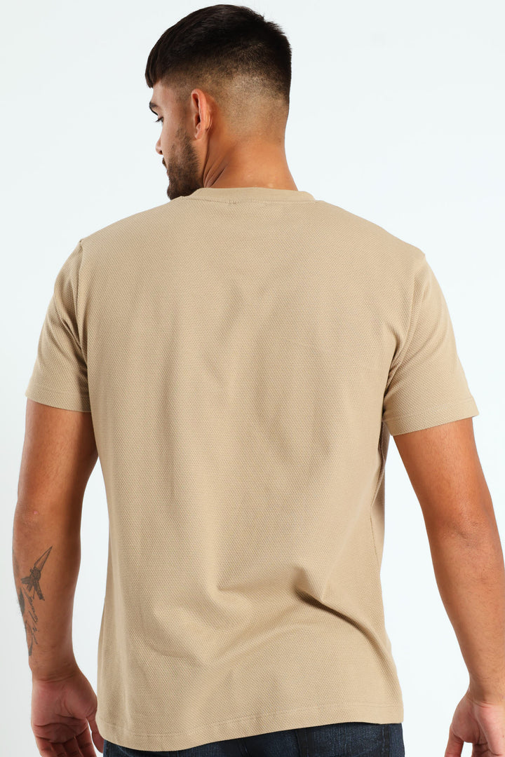 Waffle Crew Tee - Taupe