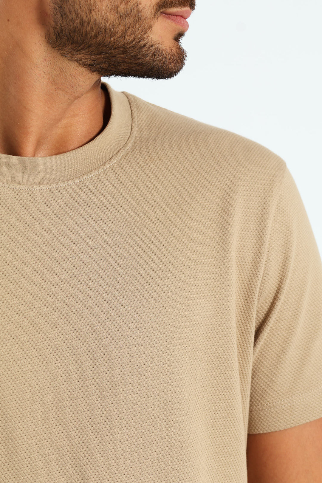 Waffle Crew Tee - Taupe