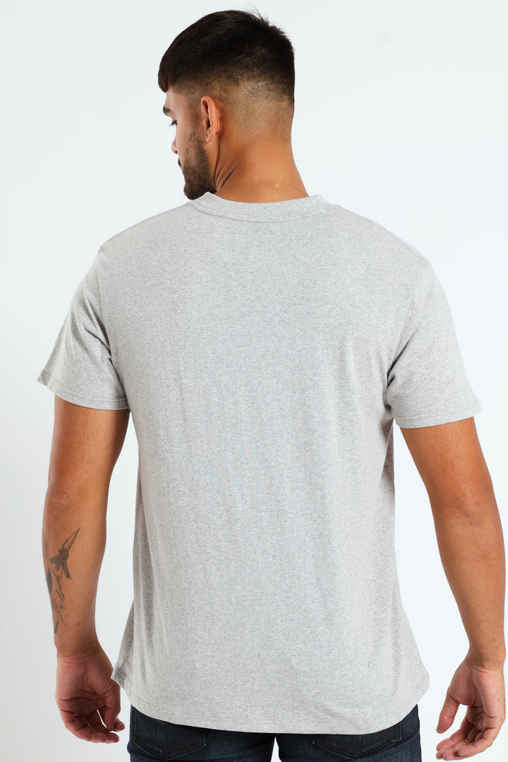 Printed Tee - Grey Melange