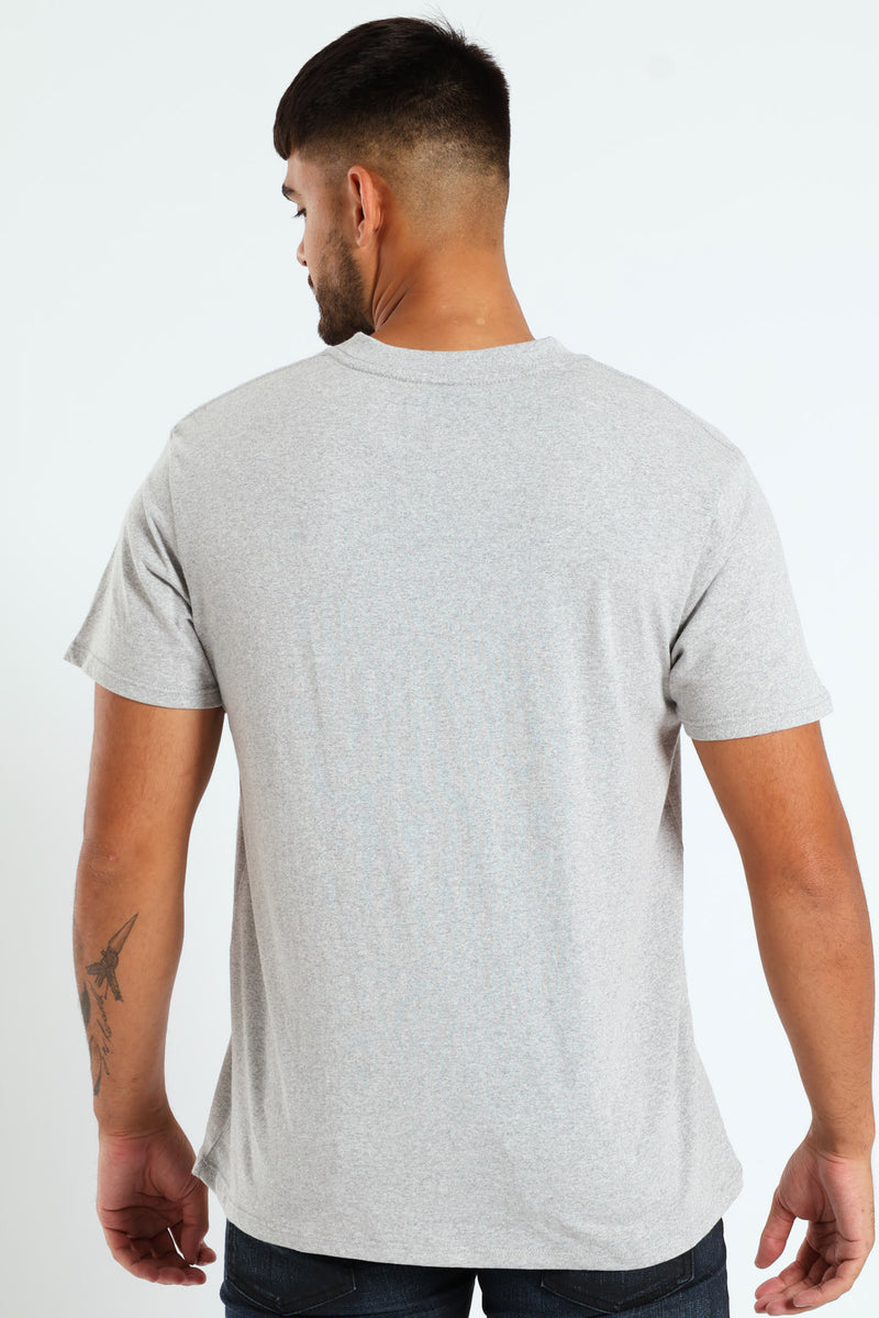 Printed Tee - Grey Melange
