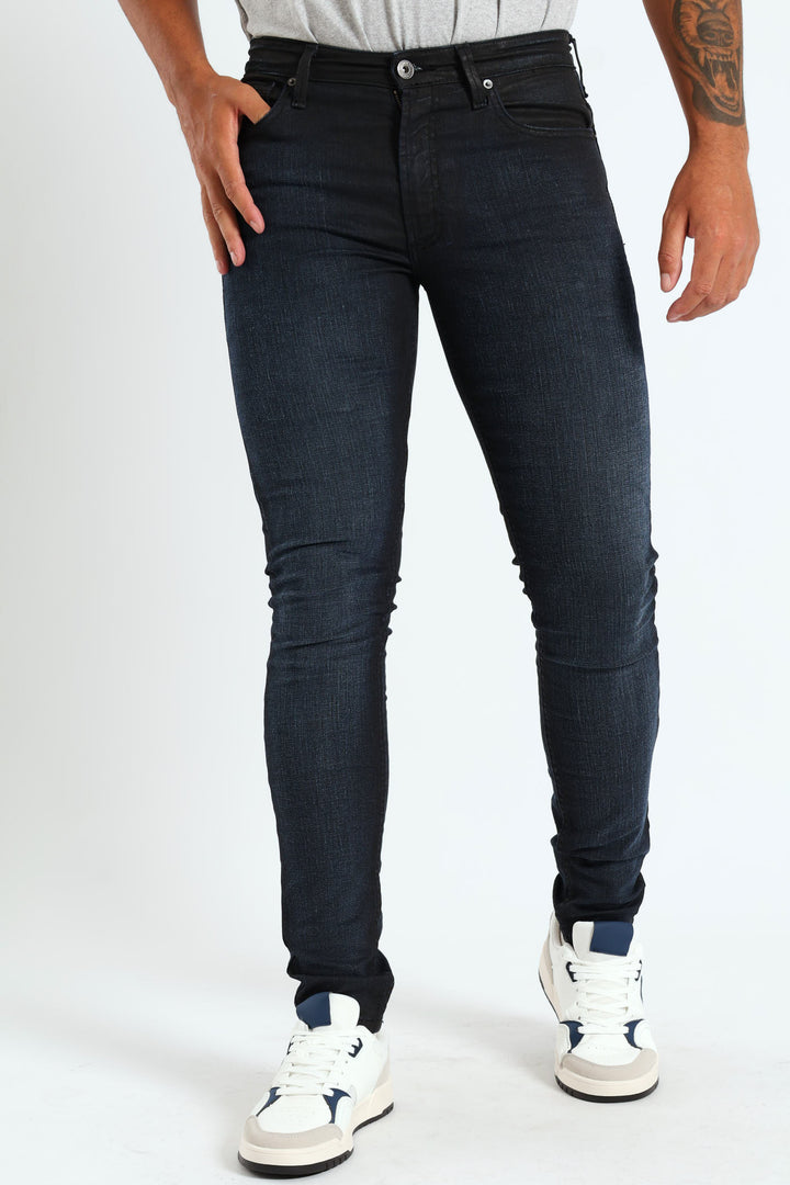 Super Skinny Wax Denim - Blue/Black