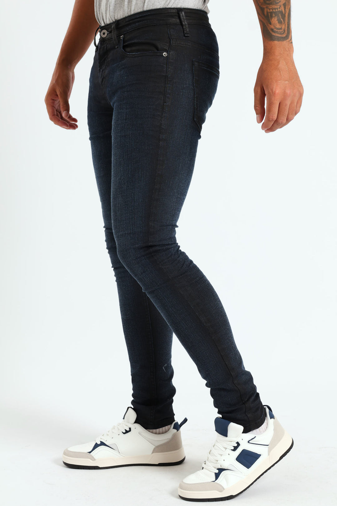Super Skinny Wax Denim - Blue/Black