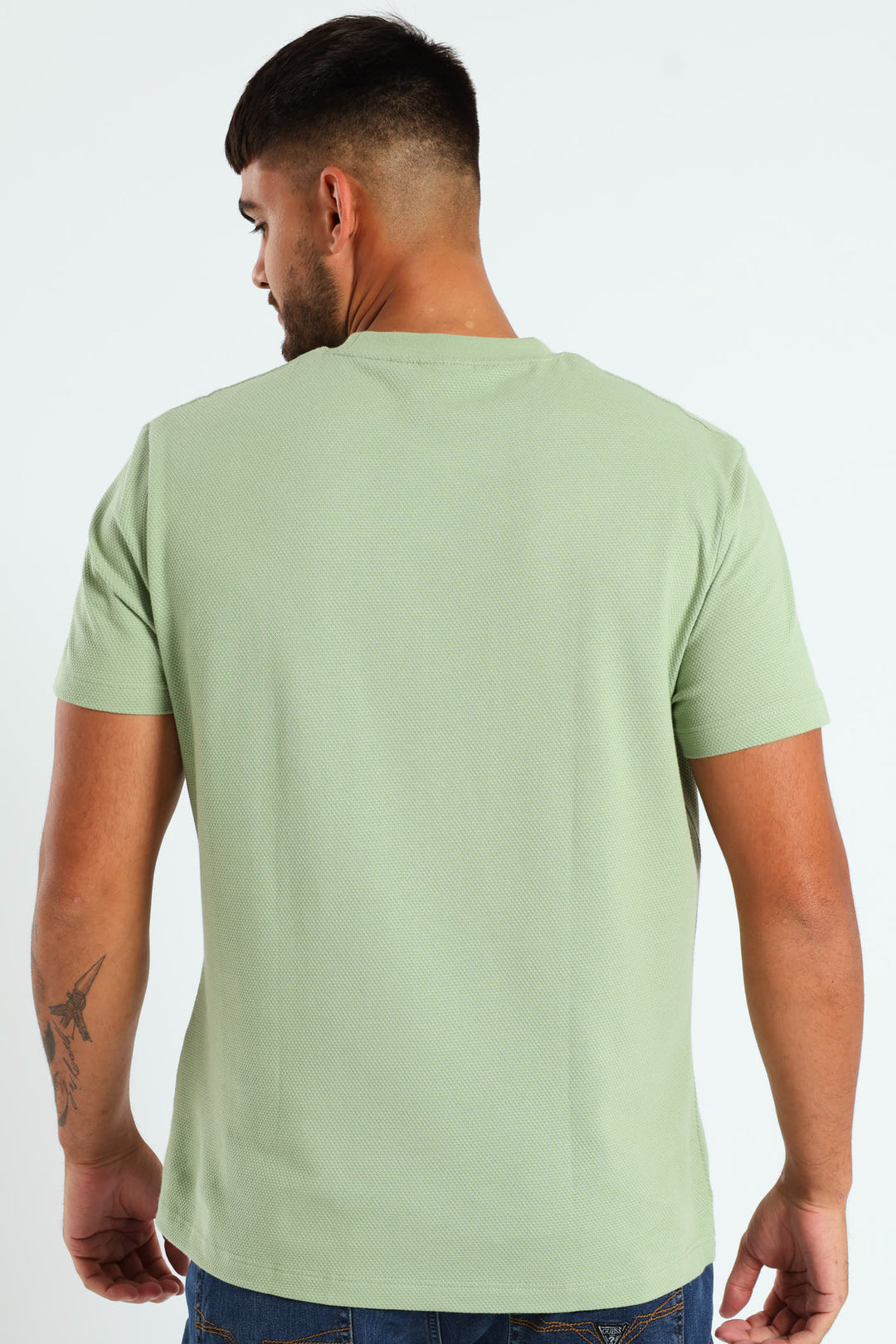 Waffle Crew Tee - Sage