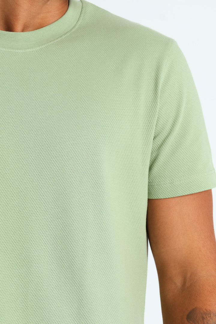 Waffle Crew Tee - Sage