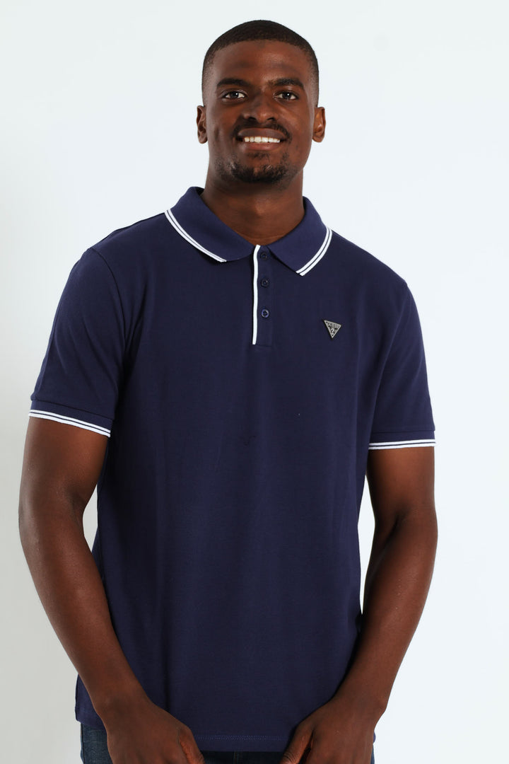 Tipped Polo Golfer - Navy