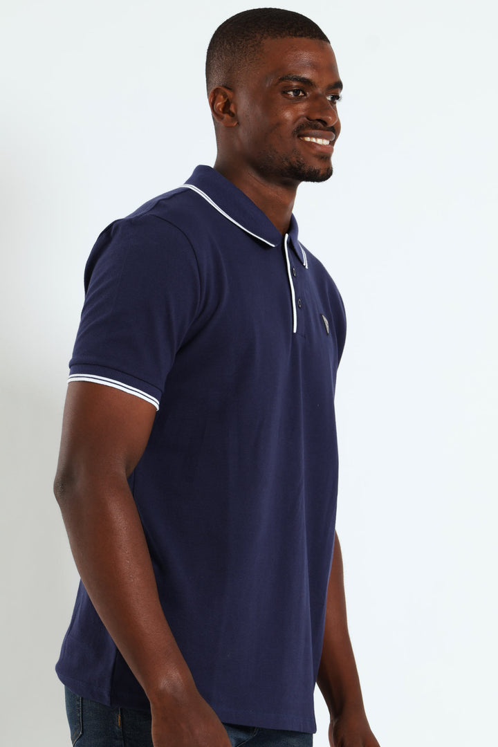 Tipped Polo Golfer - Navy