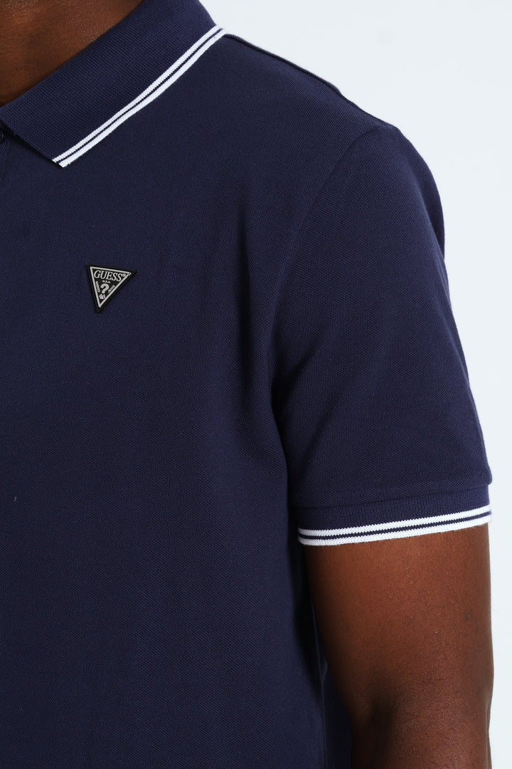 Tipped Polo Golfer - Navy