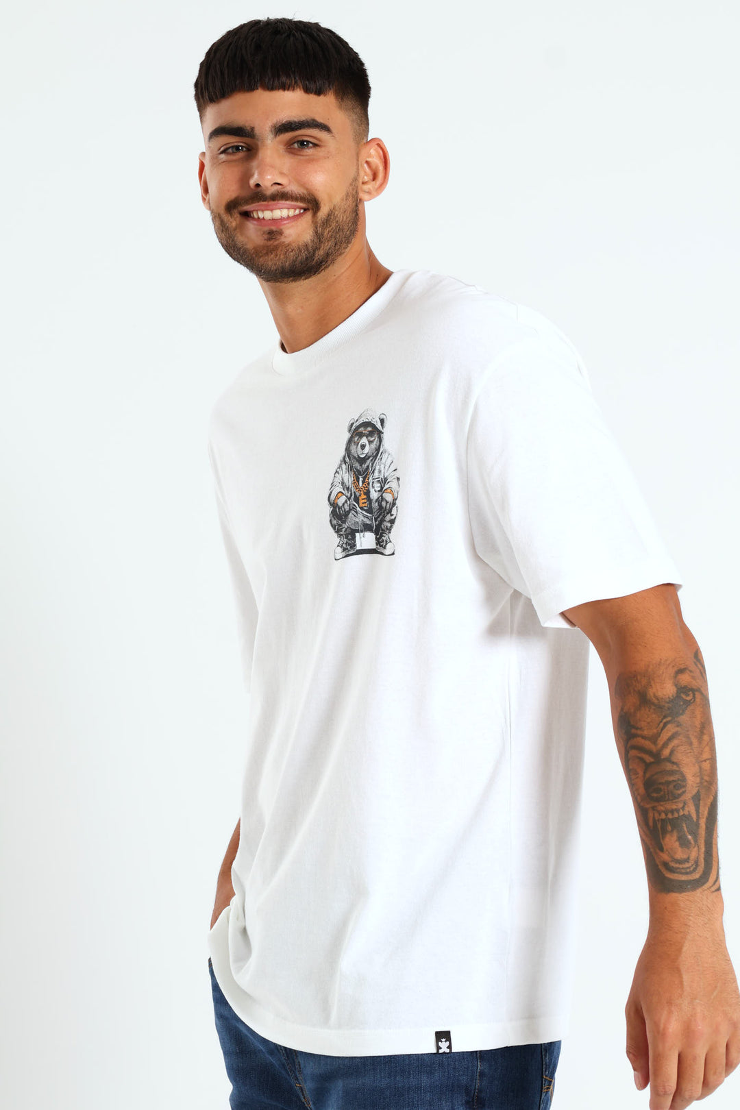 Over Sized Printed Tee - White