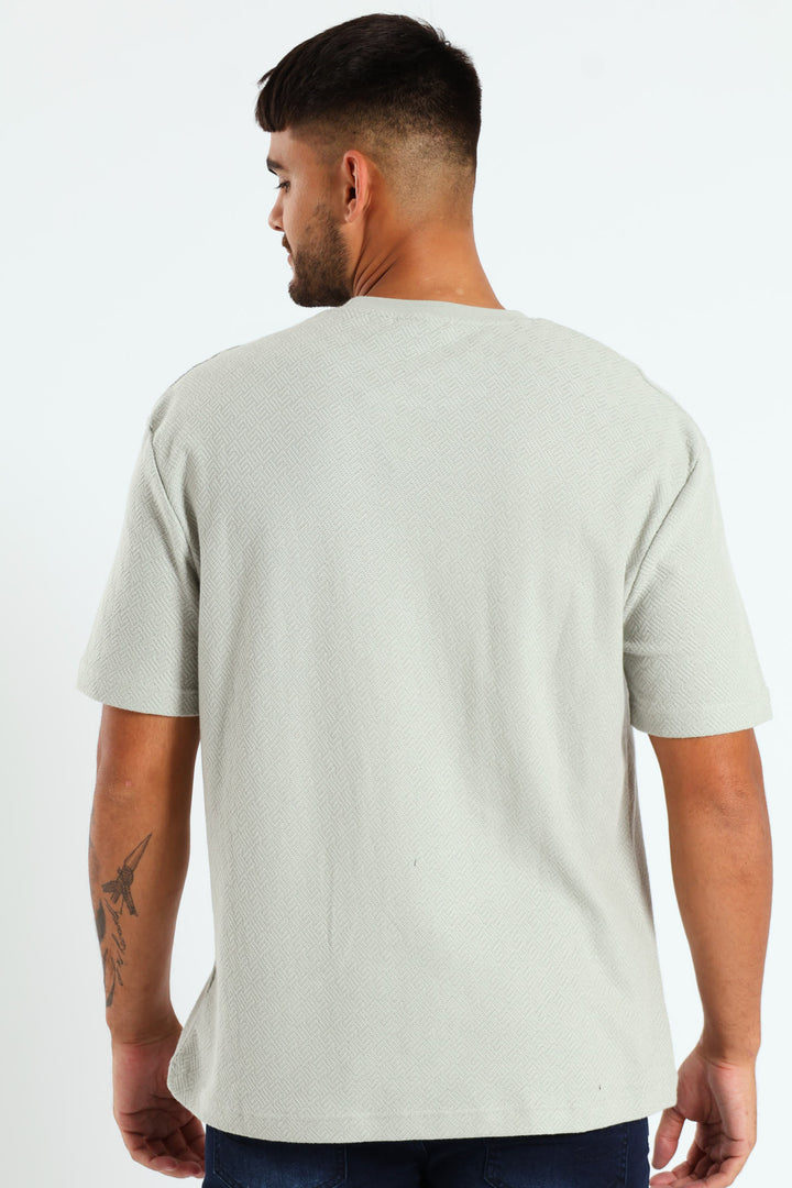 Pointelle Textured Tee - Grey