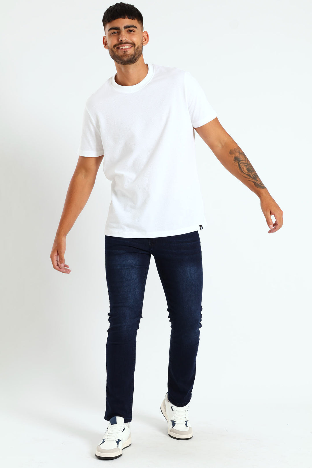 Waffle Crew Tee - White