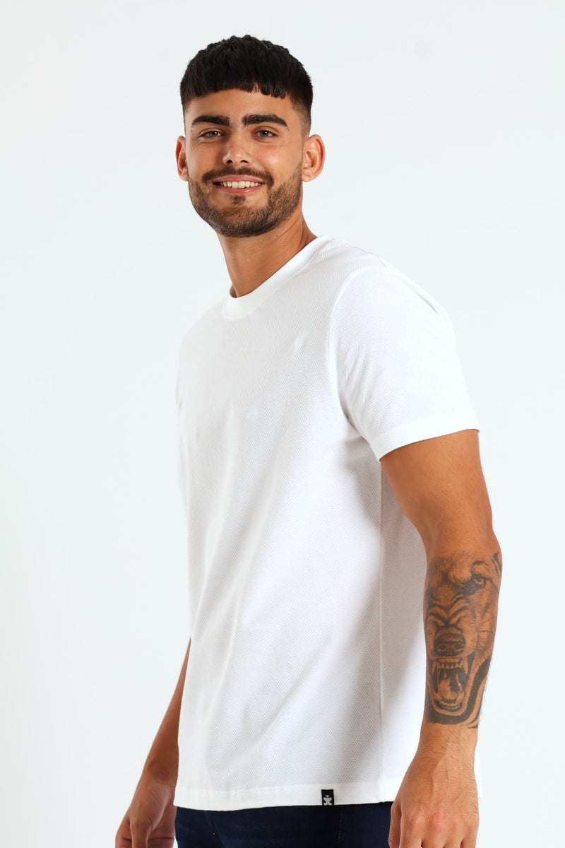 Waffle Crew Tee - White
