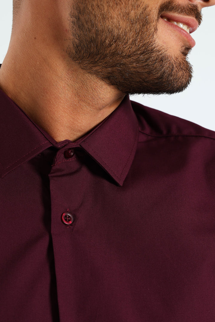 Easy Care Long Sleeve Shirt - Burgundy