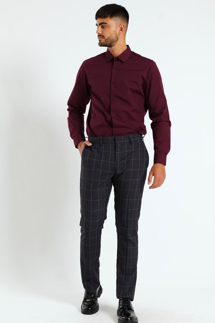 Check Trouser - Navy