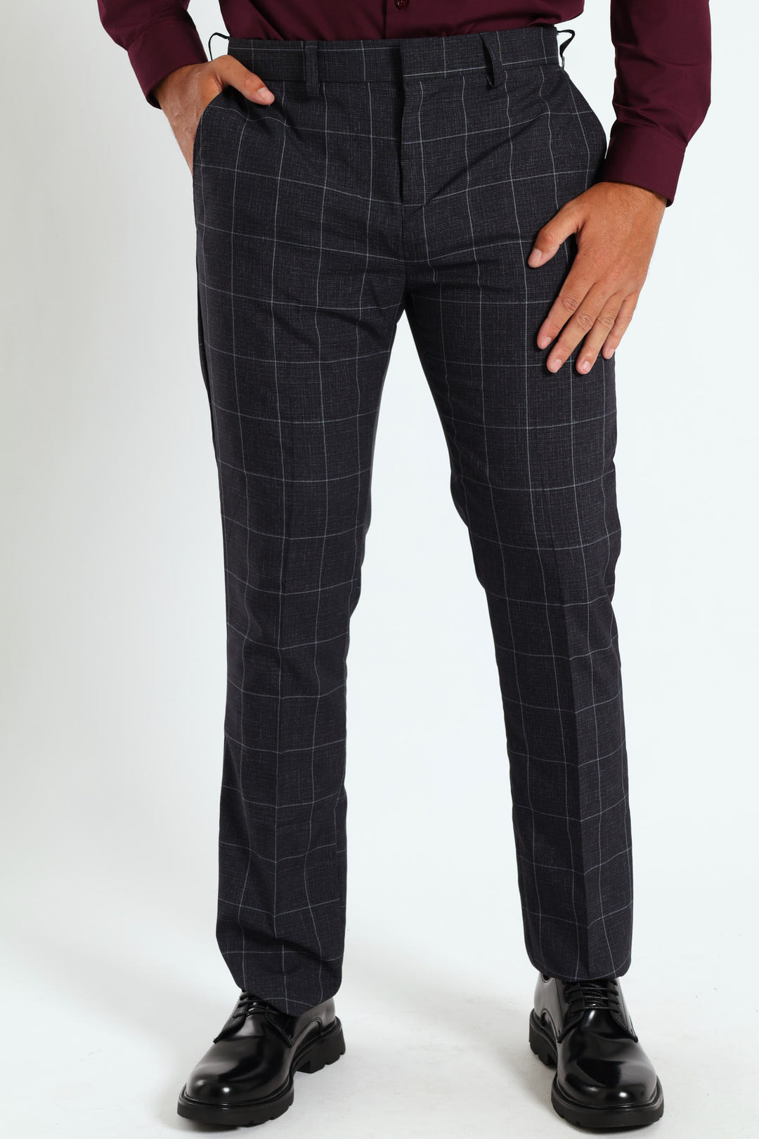 Check Trouser - Navy