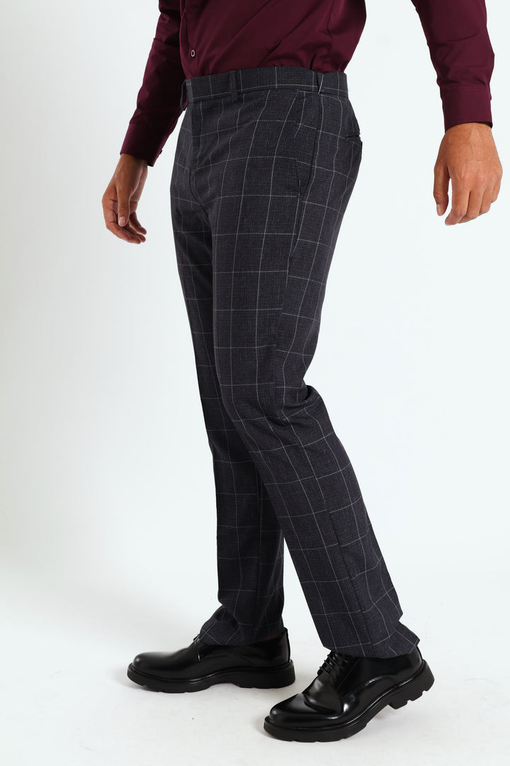 Check Trouser - Navy