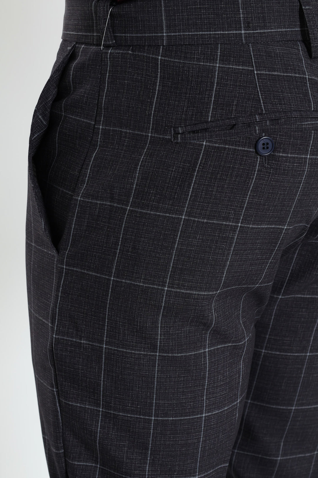 Check Trouser - Navy