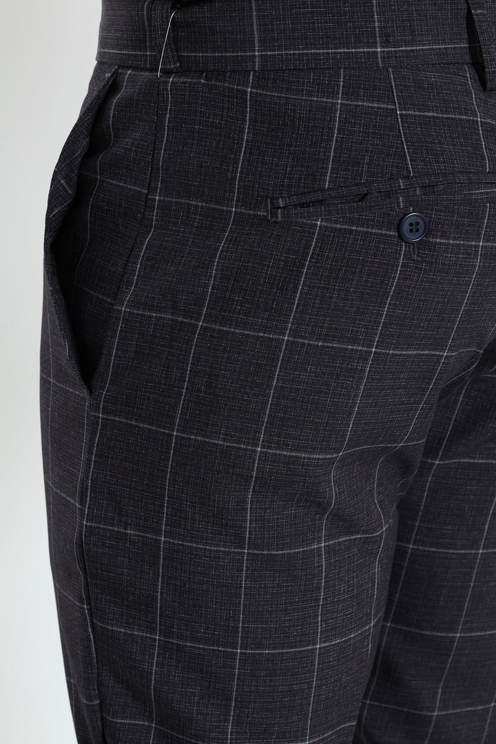 Check Trouser - Navy